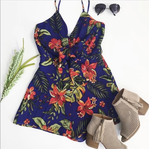 New Women Flower Print Romper - Picture 4 of 4